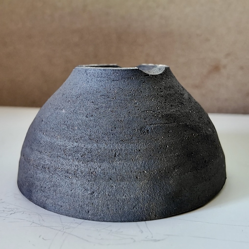 Handmade Shigaraki bonsai pot overhead view Japan TomoBonsai