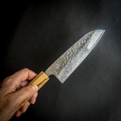 Alternative view of FURU Kashi Santoku Damascus Knife